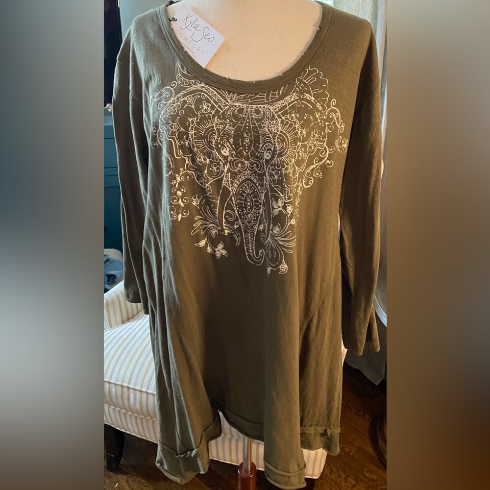 Kyla Seo Army Green Aura Tunic    XL